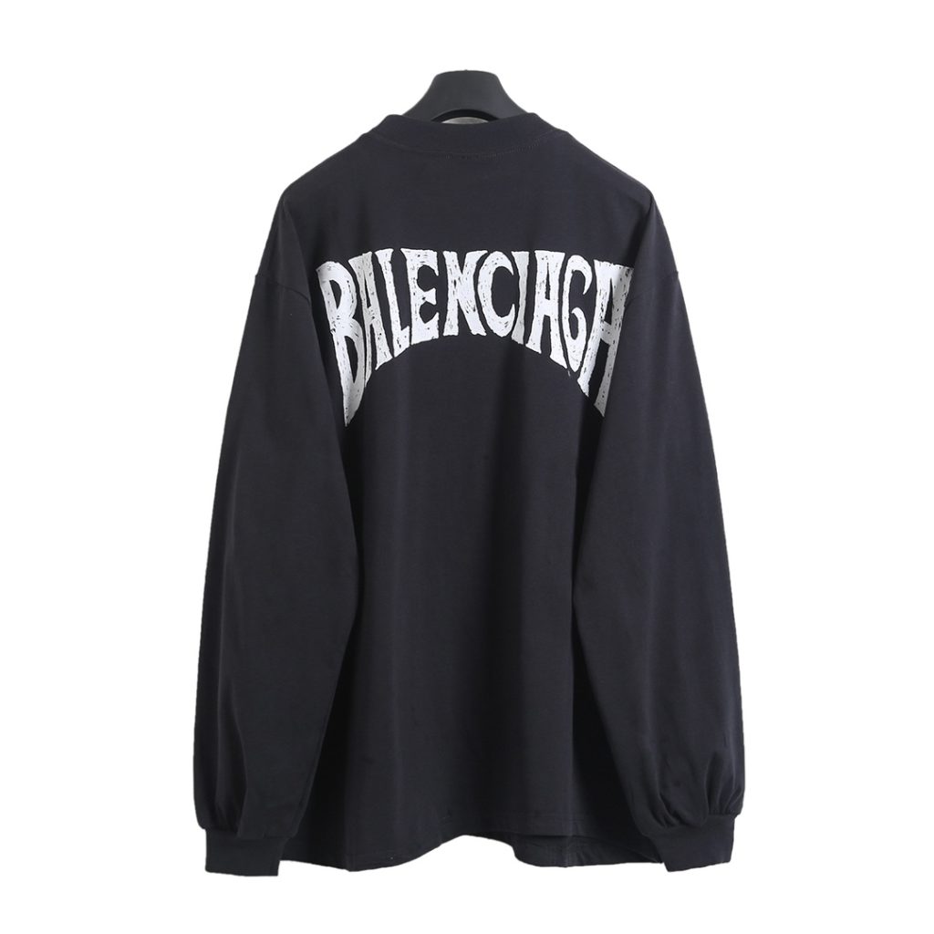 BALENCIAGA バレンシアガ ロングTシャツ パリ 染み出し ブランドTシャツ 全2色 - 画像 4