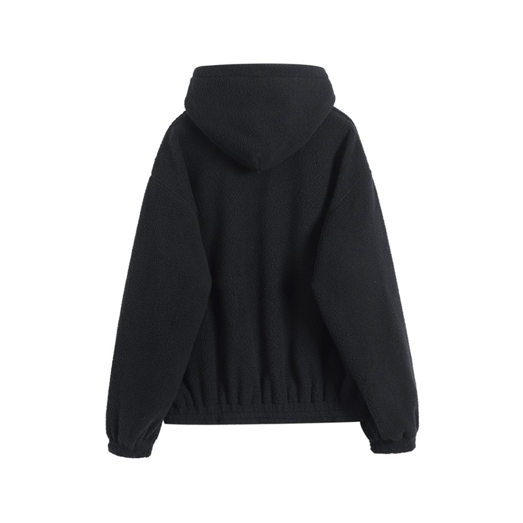 BALENCIAGA バレンシアガ フルーティング フリースパーカー 黒色 - 画像 2