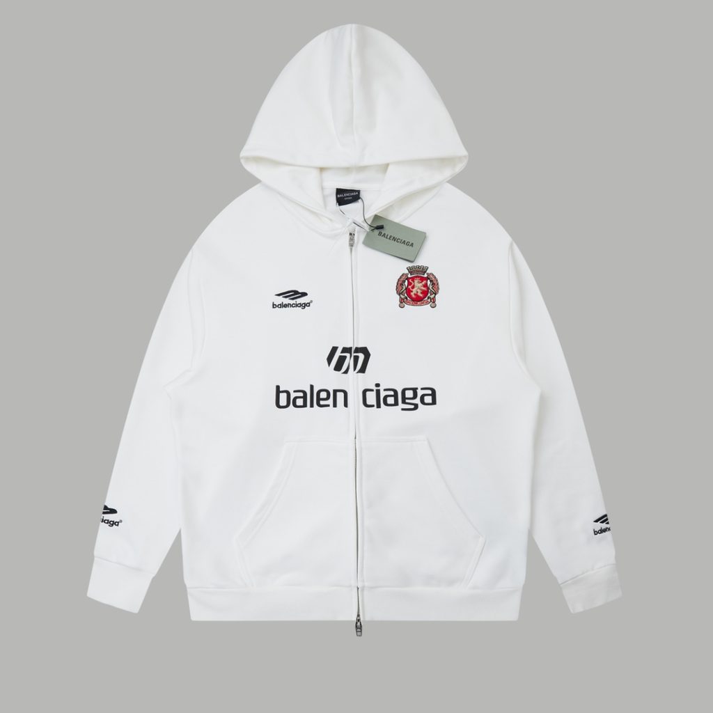 BALENCIAGA バレンシアガ フルジップパーカー パリ 10 ブラック ホワイト 全2…|休日に使いやすいファッションアイテムを写真…