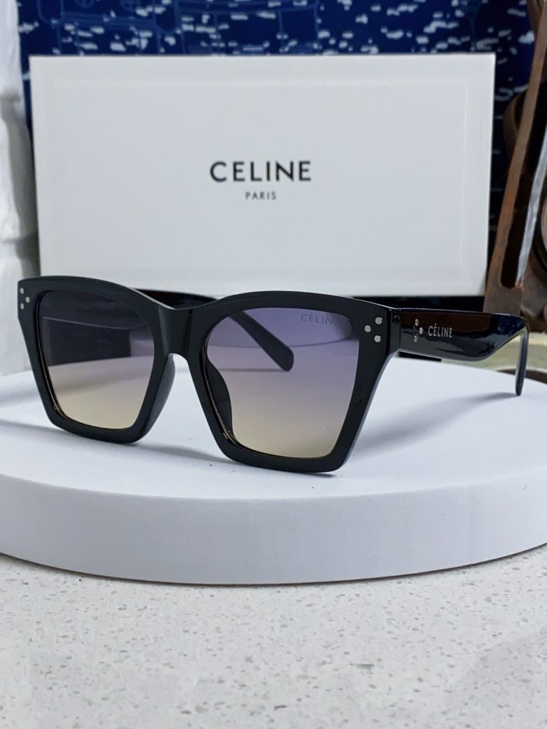 CELINE P125 ブラックサングラス、通勤や食事会で服に自然になじむ選び方
