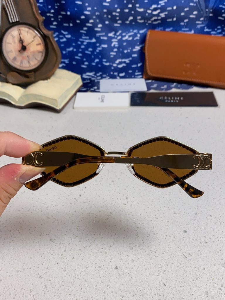 CELINE セリーヌ サングラス メタルフレーム 満鑽 レディース ゴールド ブラック ティール グリーン 多色展開 - 画像 8