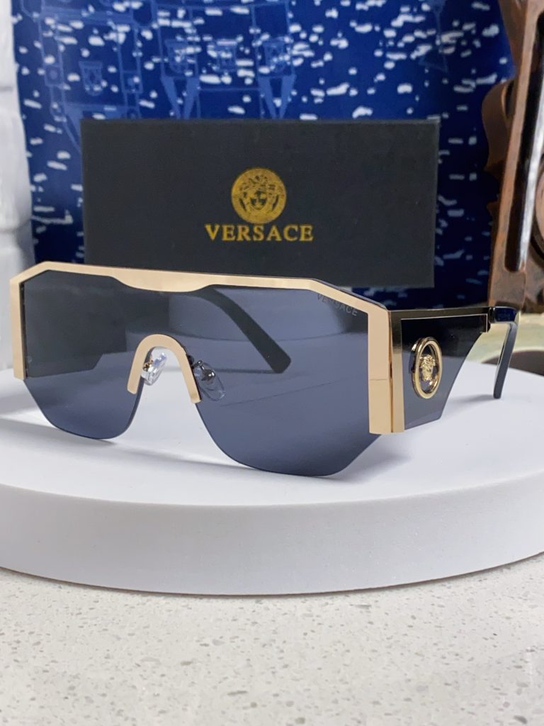 VERSACE ヴェルサーチ サングラス メタルフレーム 多角形 フラットシェイプ メンズ…｜カフェに使いやすいファッションアイテムを写真…