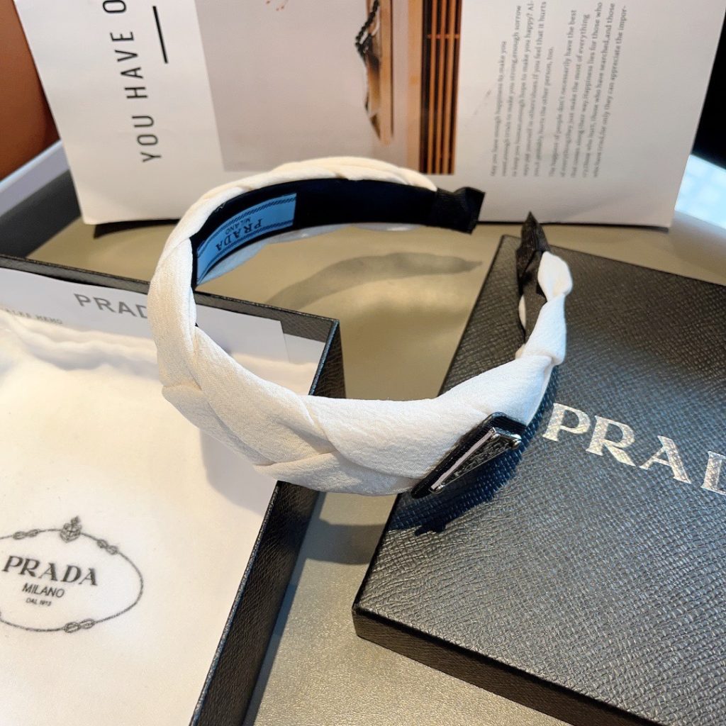 PRADA プラダ ヘアバンド ブランドヘアアクセサリー プラダ ブラック ホワイト - 画像 6