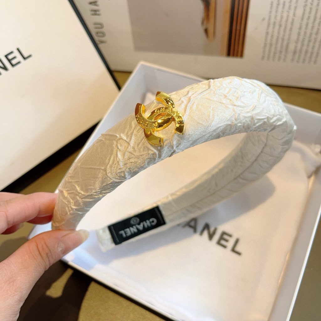 CHANEL シャネル ヘアバンド 本革 プレーン ブランド ブラック ホワイト 全2色 - 画像 6