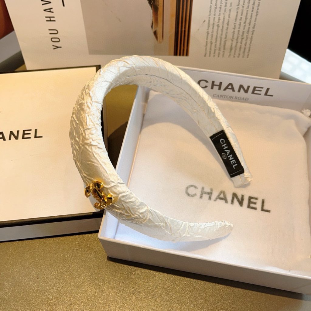 CHANEL シャネル ヘアバンド 本革 プレーン ブランド ブラック ホワイト 全2色 - 画像 7