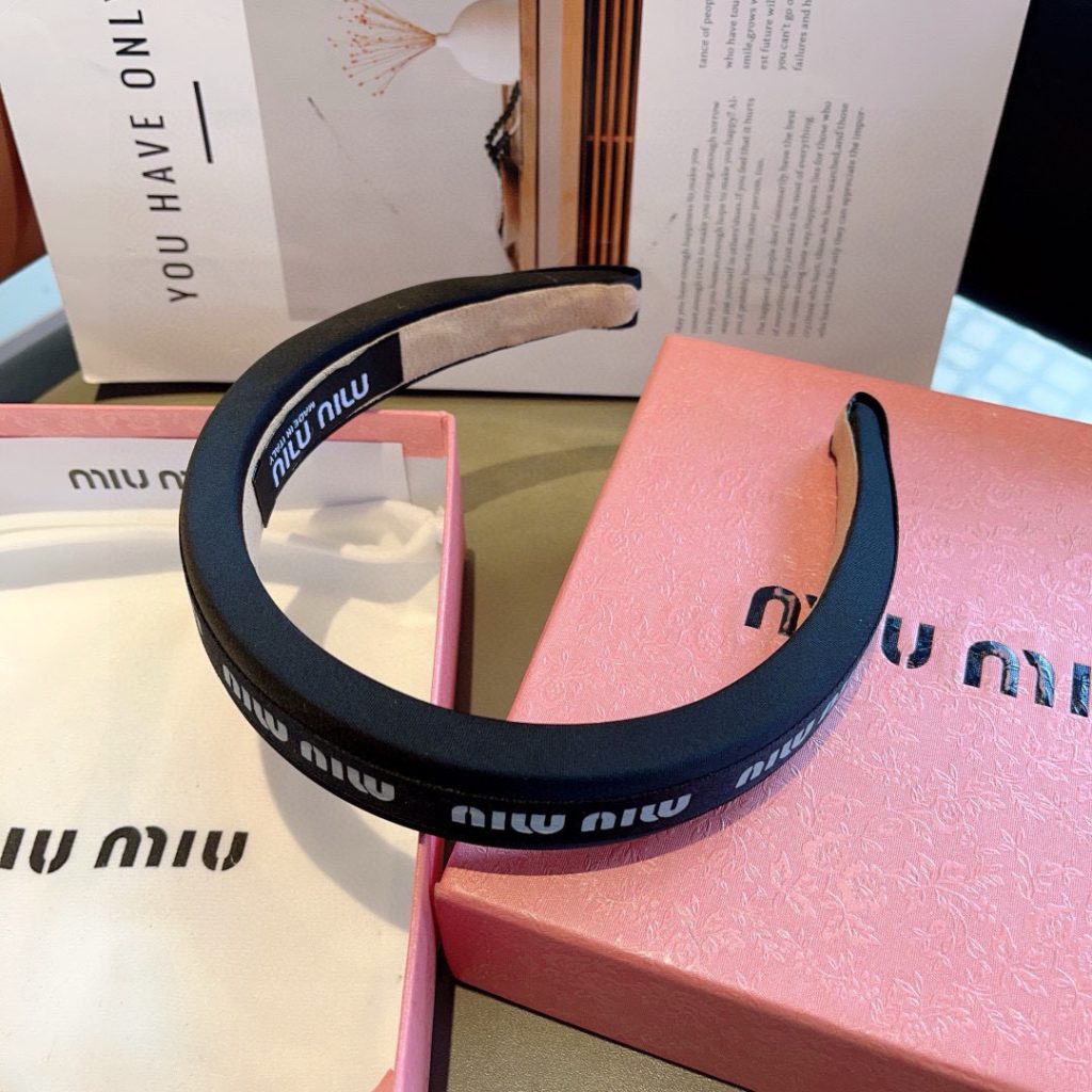 MIU MIU ミウミウ ヘアアクセサリー リボンヘアバンド ブラック - 画像 7